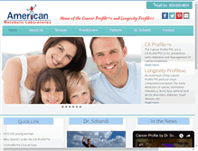 Tablet Screenshot of americanmetaboliclaboratories.net